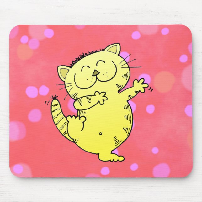 Fat Cat Dance Mouse Mat (Front)