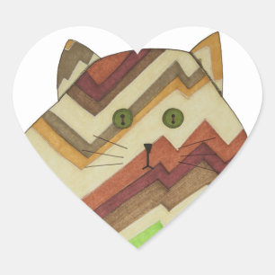 Fat Cat Heart Sticker