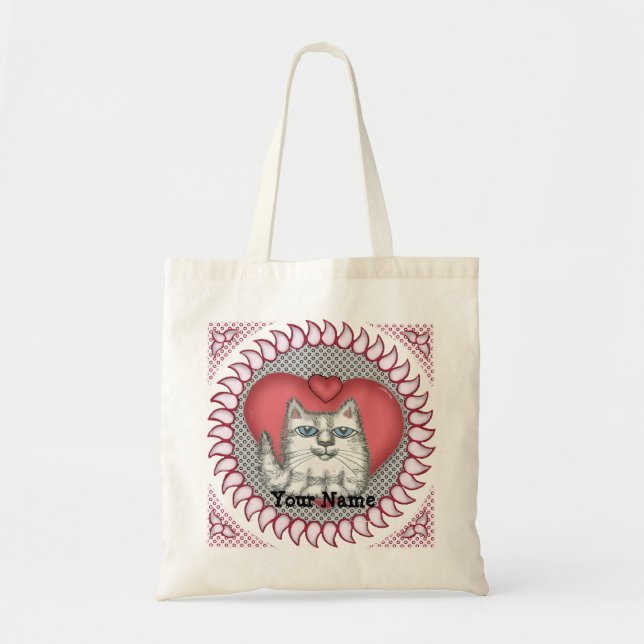 Fat Cat Heart   Tote Bag (Front)