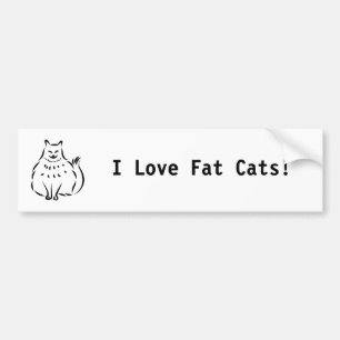 Fat Cat, I Love Fat Cats! Bumper Sticker