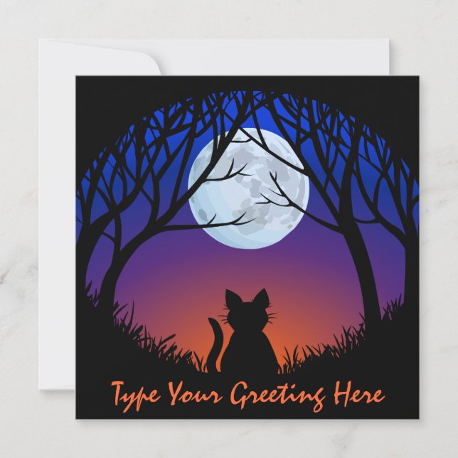 Fat Cat Invitations Personalised Halloween Cards (Front)