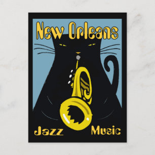 Fat Cat New Orleans Music 2017 Postcard