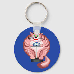 Fat Cat on Scale Key Ring