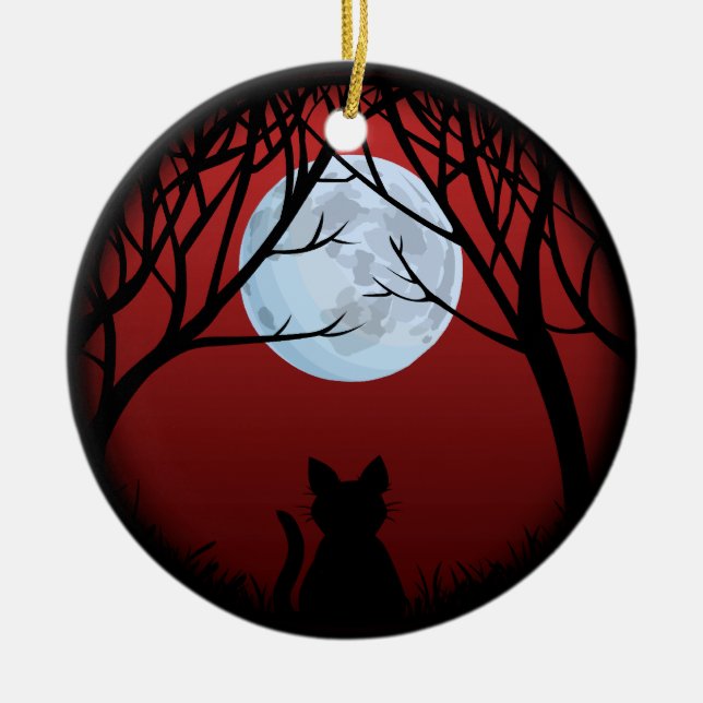 Fat Cat Ornament Personalised Cat Decoration Gift (Front)