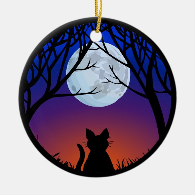 Fat Cat Ornament Personalised Cat Decoration Gift (Front)