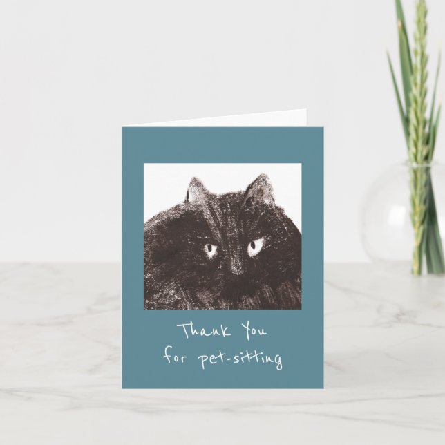 Fat Cat Pet-Sitter Thank You Card (Front)