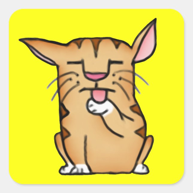 Fat Cat Square Sticker (Front)