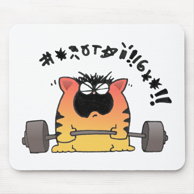 Fat Cat Weight Lift Mouse Mat (Front)