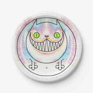 Fat Cat with a Cheshire Cat Grin Paper Plate