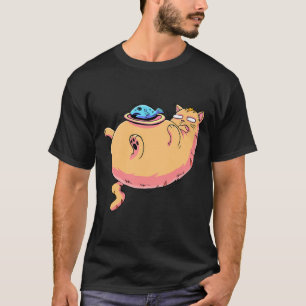 Fat Cat with Fish T-Shirt