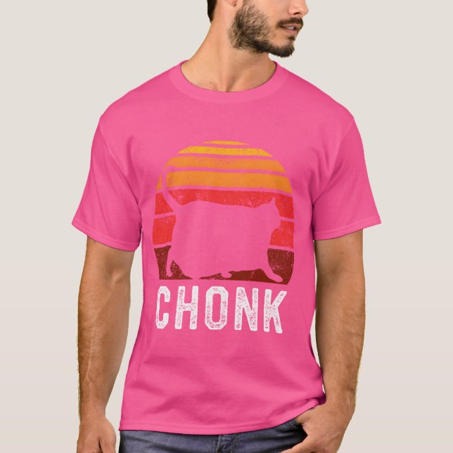 Fat Cats Meme Chonk Cat retro T-Shirt (Front)