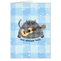 Fat Chequered Country Kitty Cat Acoustic Guitar