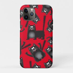 Fat chubby black cat cellphone cover case
