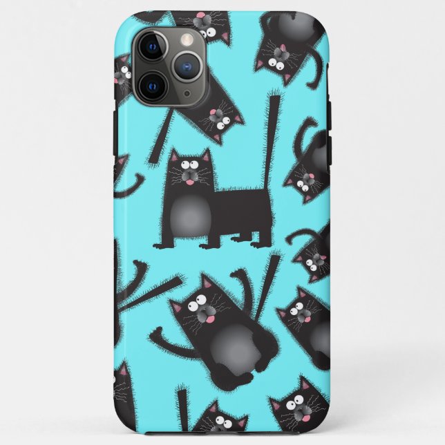Fat chubby black cat cellphone cover case (Back)