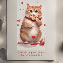 Fat cute cat cookie snack funny Valentines Day