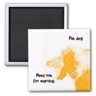 fat dog feed me magnet