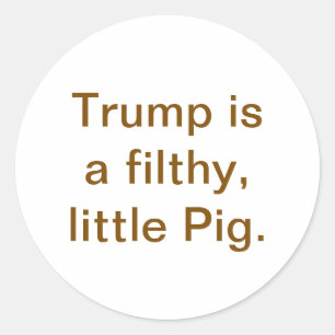 Fat Filthy little Pig Trump Hankamer Artjunkhaus Classic Round Sticker