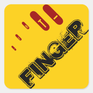 fat finger square sticker