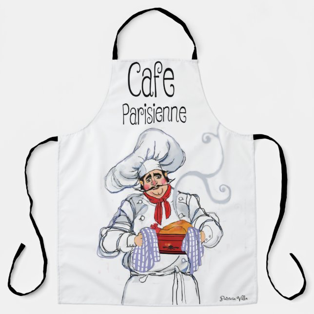 Fat French Chef Cafe Parisienne Gourmet Apron (Front)