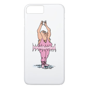 Fat Guy in Pink Tutu Ballet Cartoon iPhone 8 Plus/7 Plus Case