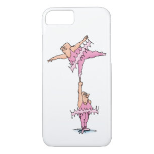 Fat Guys in Pink Tutus Ballet Cartoon iPhone 8/7 Case