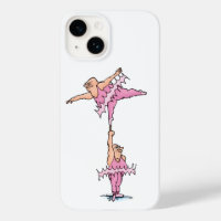 Fat Guys in Pink Tutus Ballet Cartoon Illustration