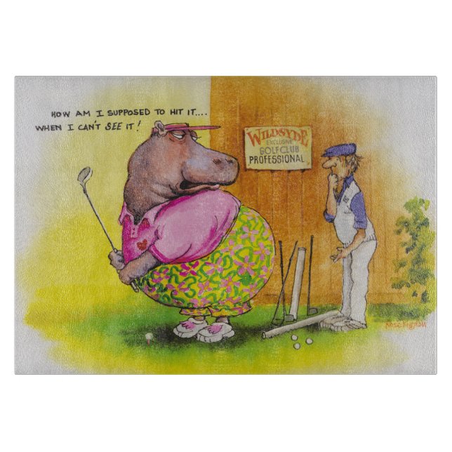 fat hippo golf cutting board (Front)