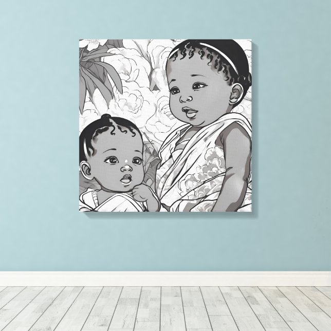 Fat Island Baby Canvas Print (Insitu(Wood Floor))