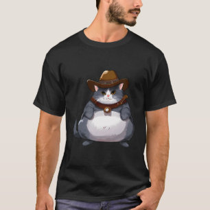 Fat Kitten - Funny Cowboy Cat T-Shirt