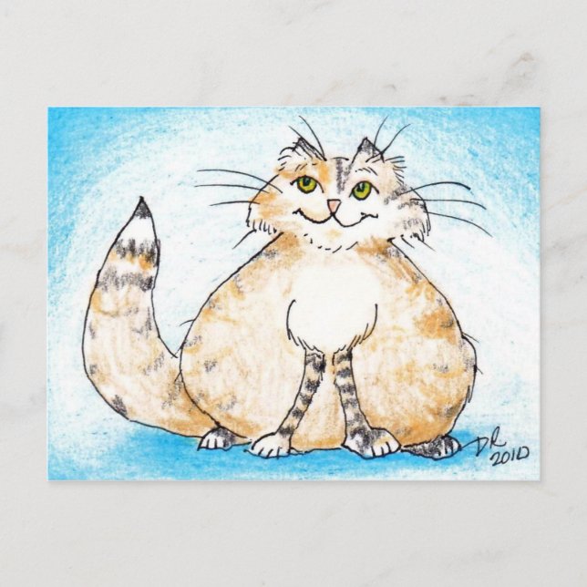 Fat Kitty Fat Kitty, where have you been? Postcard (Front)