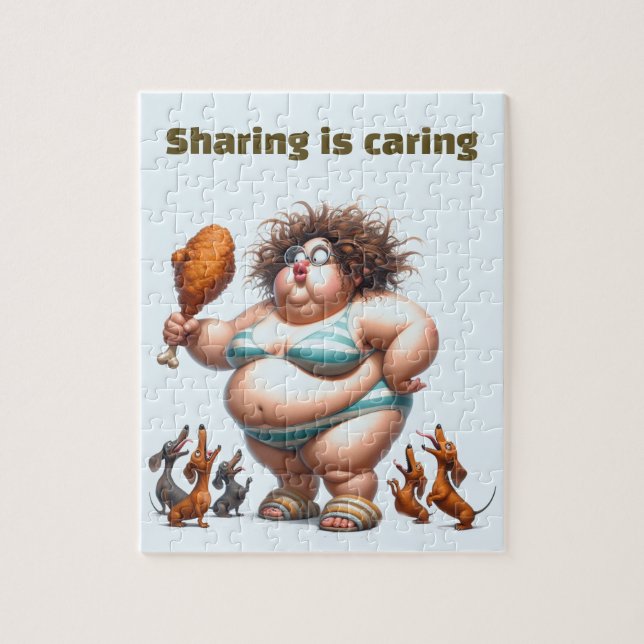 Fat Lady Chicken Jigsaw Puzzle (Vertical)