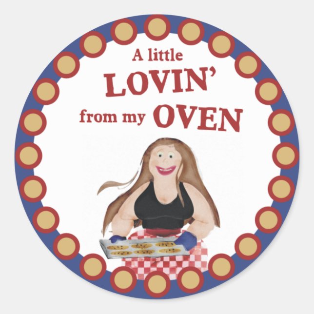 Fat  leotard baker with cookies baking sticker (Front)