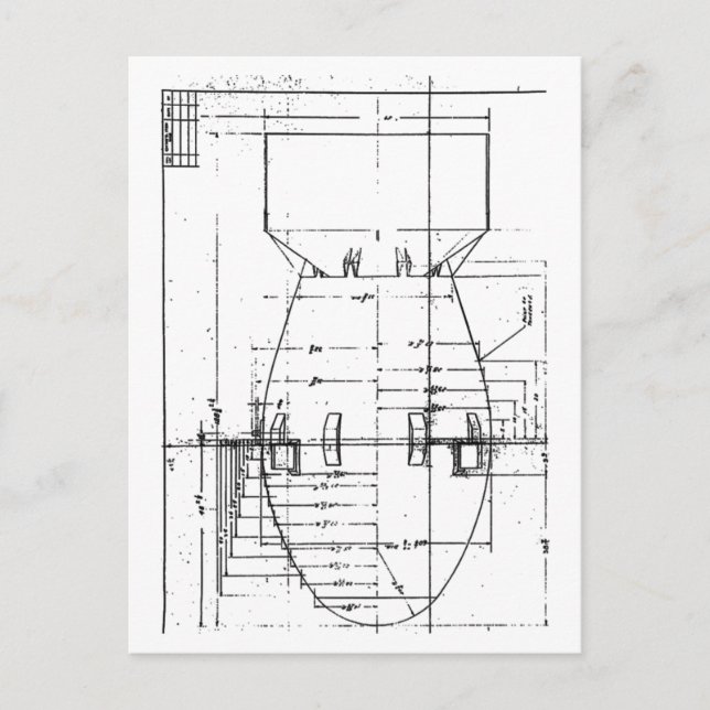 Fat Man atomic bomb Postcard (Front)