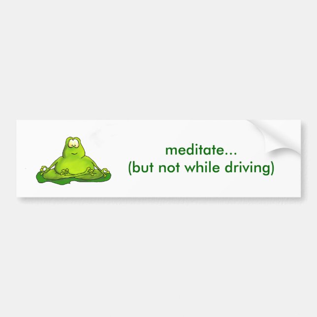 Fat meditating frog bumper sticker (Front)