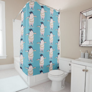 Fat Penguin On Diet Cute Funny Bird Shower Curtain