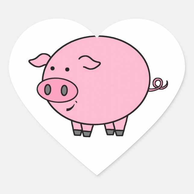 Fat Pig Heart Sticker (Front)