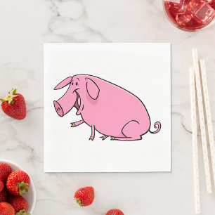 Fat Pink Pig Napkin