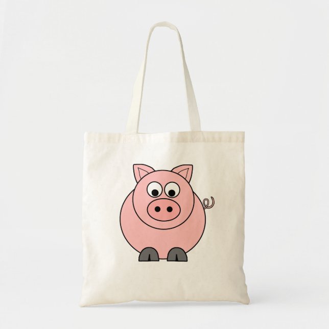 Fat Pink Pig Tote Bag (Front)