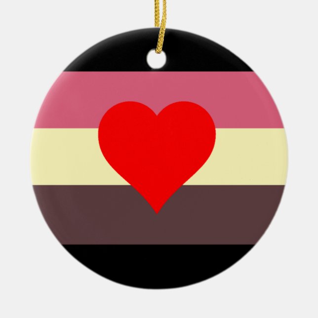 Fat Pride Flag Ceramic Tree Decoration (Front)