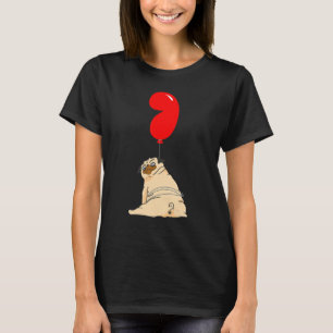 Fat Pug  7th Birthday  Kids Balloon Party T-Shirt