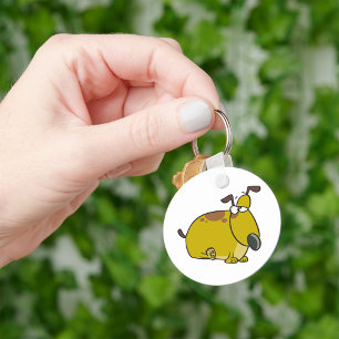Fat Puppy Funny Brown Dog Keychain