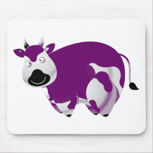 Fat Purple Cow Black Nose Mouse Mat