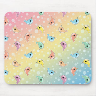 Fat Rainbow Narwhal Pattern Mouse Mat