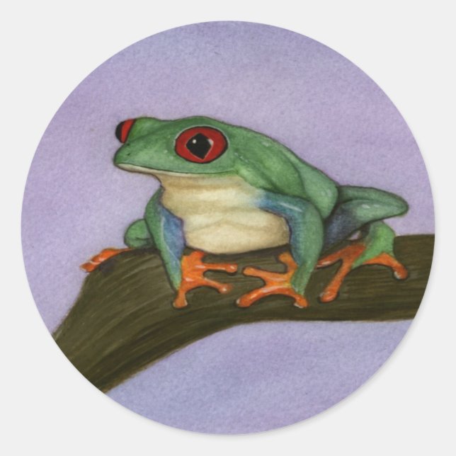 Fat Red Eyed Tree Frog Stickers (Front)