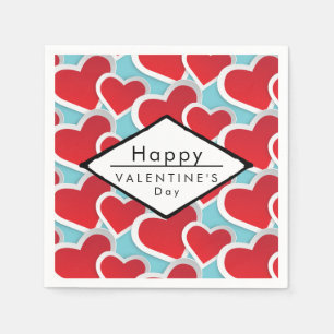 Fat Red Hearts Repeating Pattern Cute Napkin