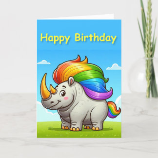 Fat Rhinoceros Birthday Card