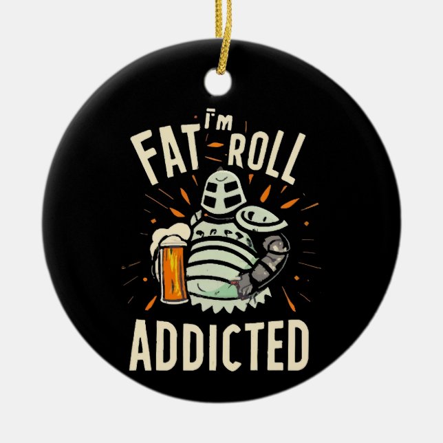 Fat Roll 1 Ceramic Tree Decoration (Front)