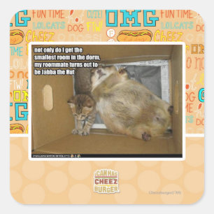 Fat roommate square sticker