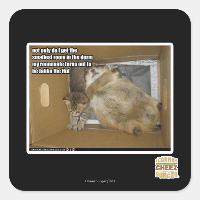 Fat roommate square sticker (Front)