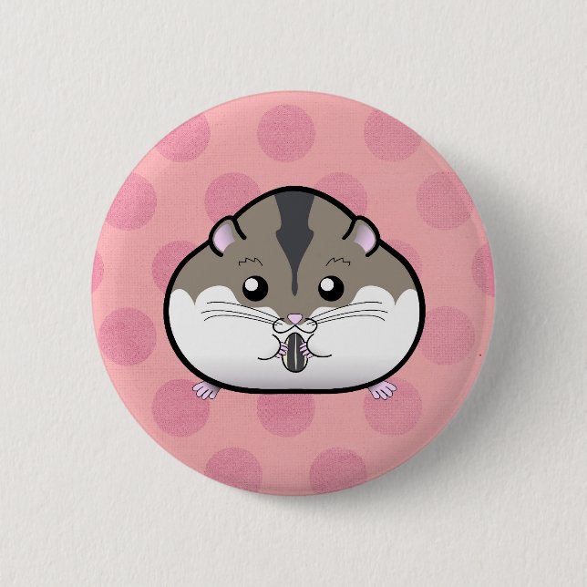 Fat Russian Dwarf Hamster 6 Cm Round Badge (Front)